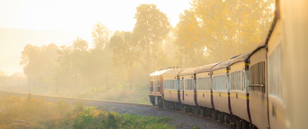 Photo of a Train in hazy sunshine